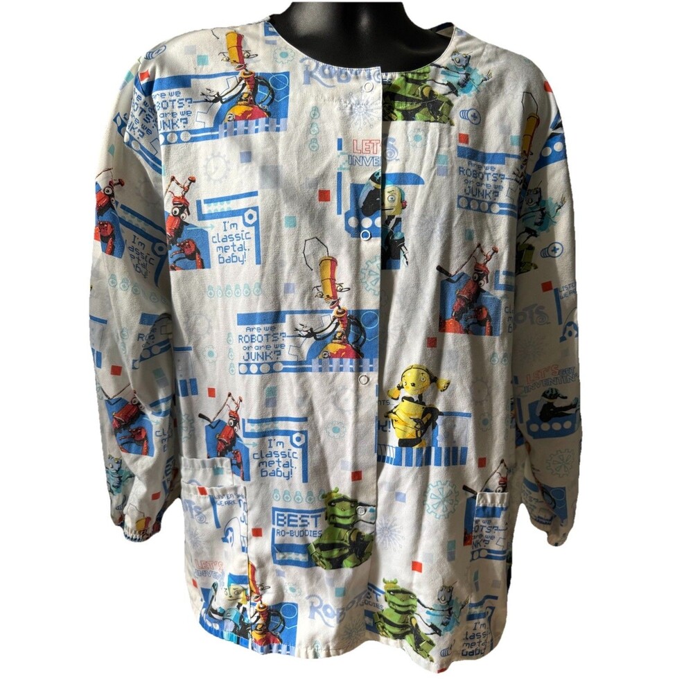 Super Rare! Vintage Robots The Movie Scrub Lab Jacket SZ XL